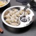 Multifunctional Stainless Steel Plate with Dipping Saucer Round Double-layer Water Oil Draining Tray 28cm